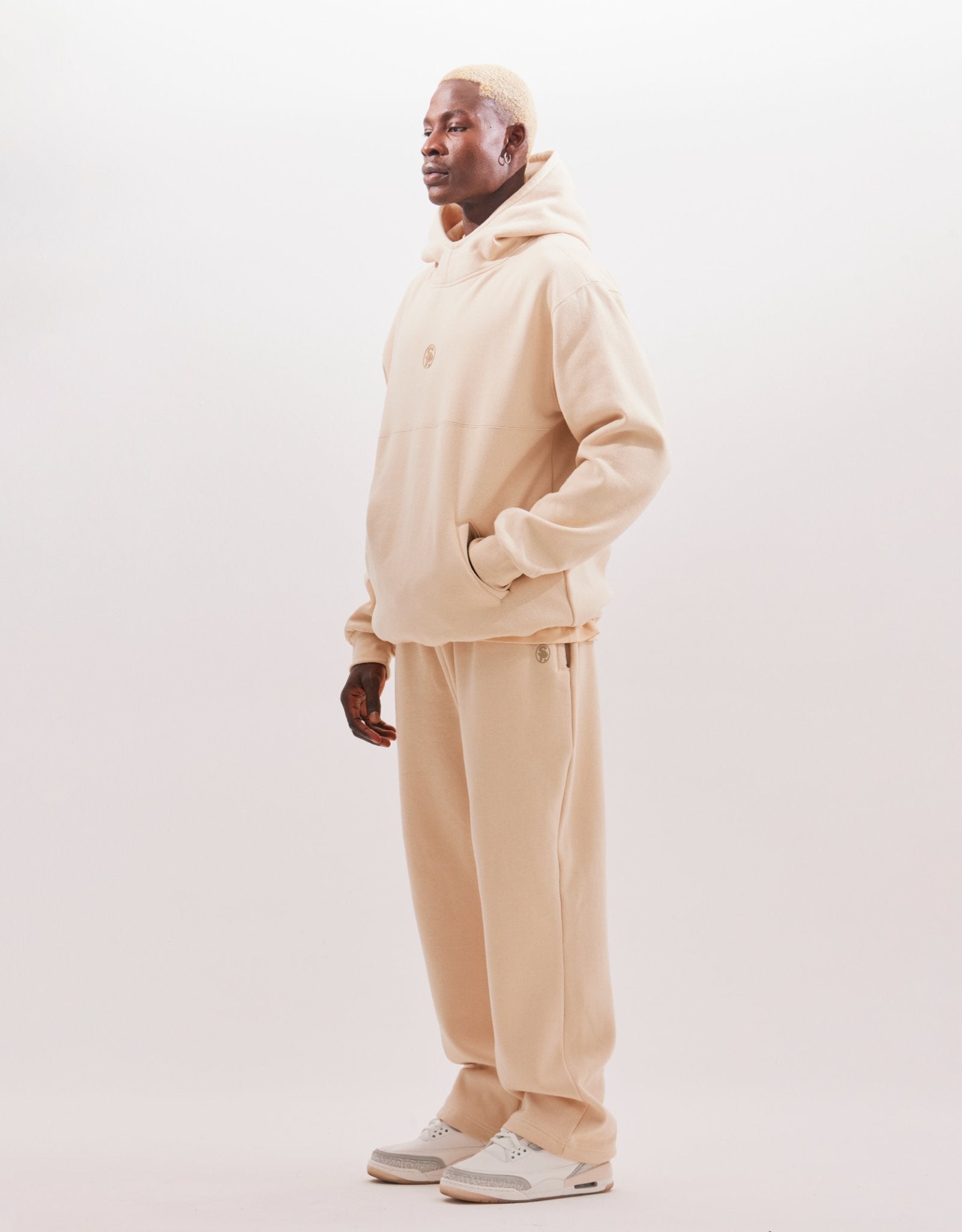 blusa de moletom bege / calça de moletom bege / off white sweatpants / off white hoodie